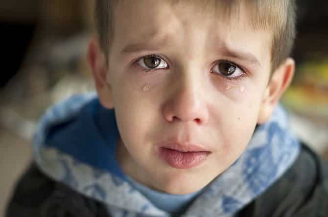 little boy crying